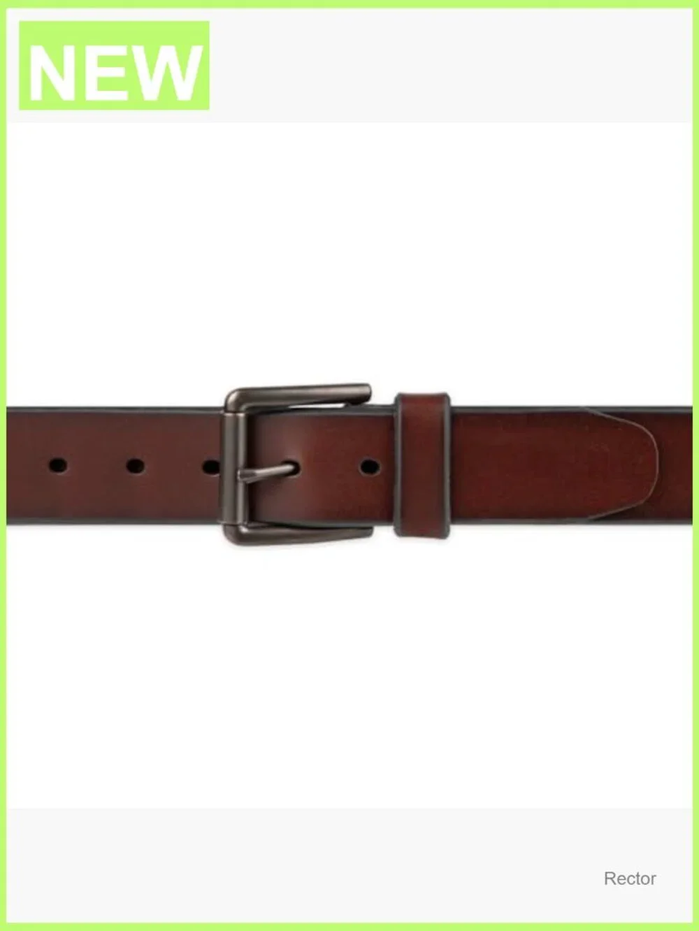 Men's Leather Casual Belt with Roller Buckle, 1.5